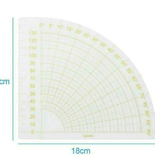 

TERBATAS Penggaris Jahit Menjahit - Penggaris Pola Model Kipas 1/4 Lingkaran 90 Derajat KR-900