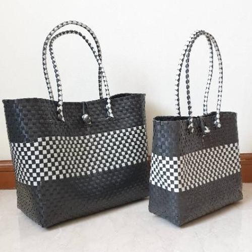 Kiarra Bag - Tas Anyaman Plastik Jumbo, Tas Plastik Ramah Lingkungan, Tas Pantai, Travel Bag Besar