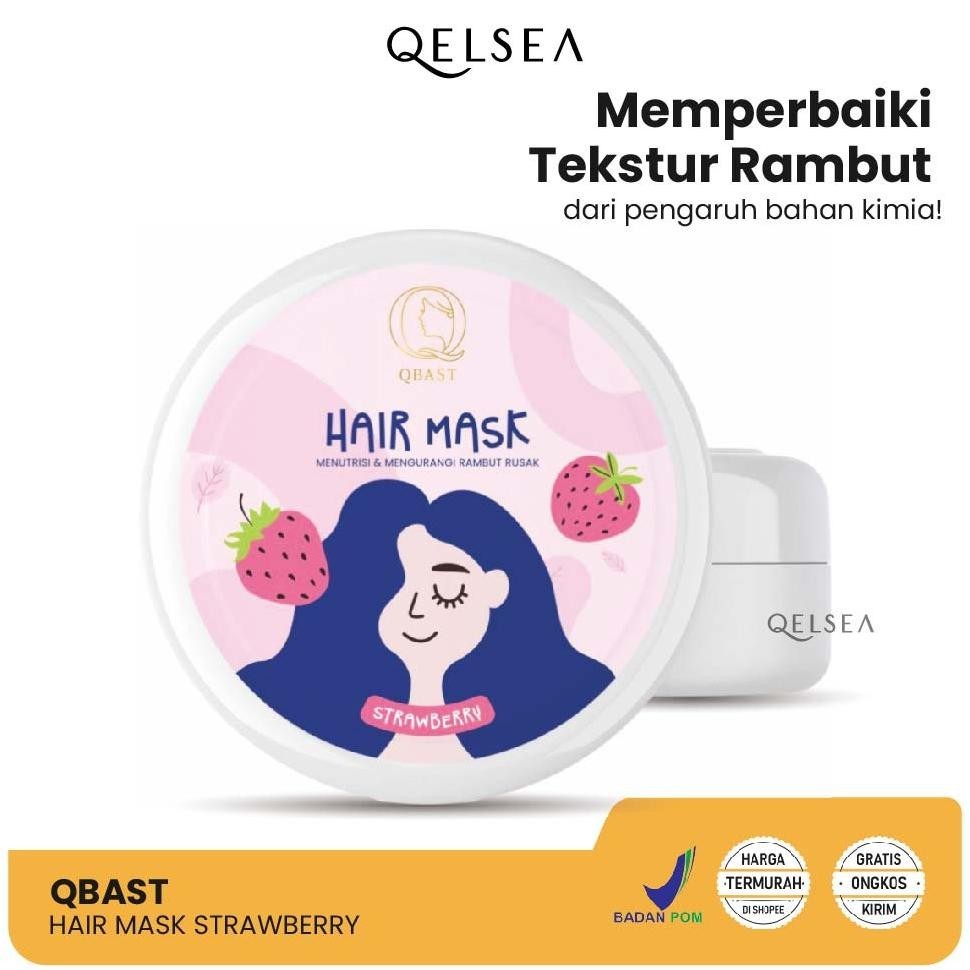 [HAIR MASK] Hair Mask STRAWBERRY 250 gr Masker Rambut QBAST