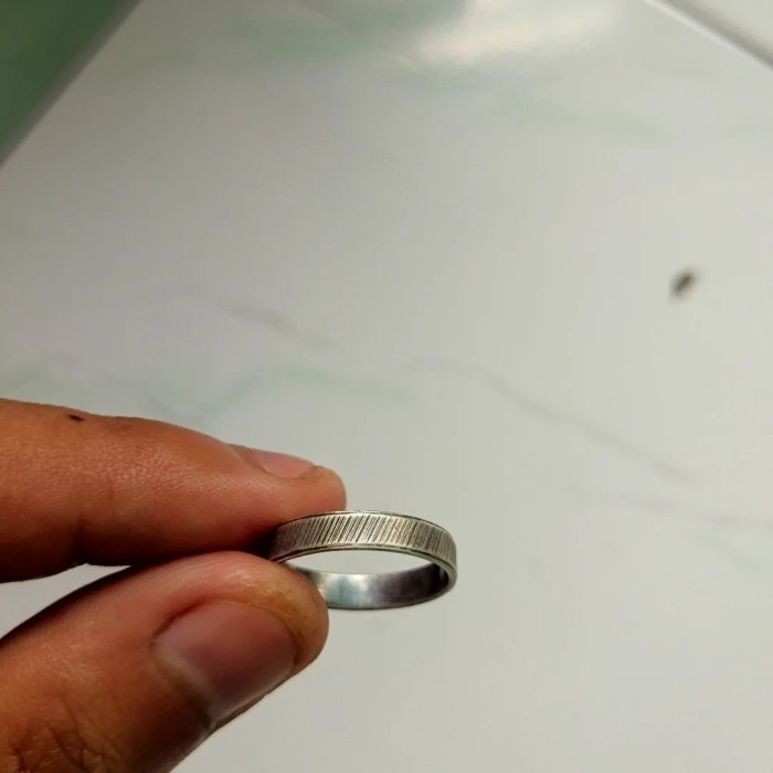 Cincin - Cincin Perak 925 Pria Motif Garis Miring