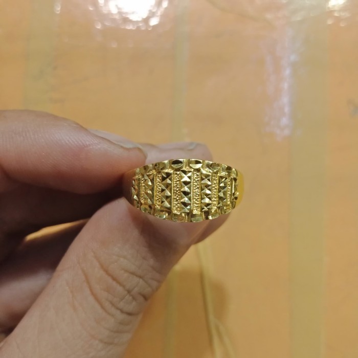 Cincin - Cincin Emas Asli Kadar 700 70% 22 Model Pria 17 18 19 20 21 22 23