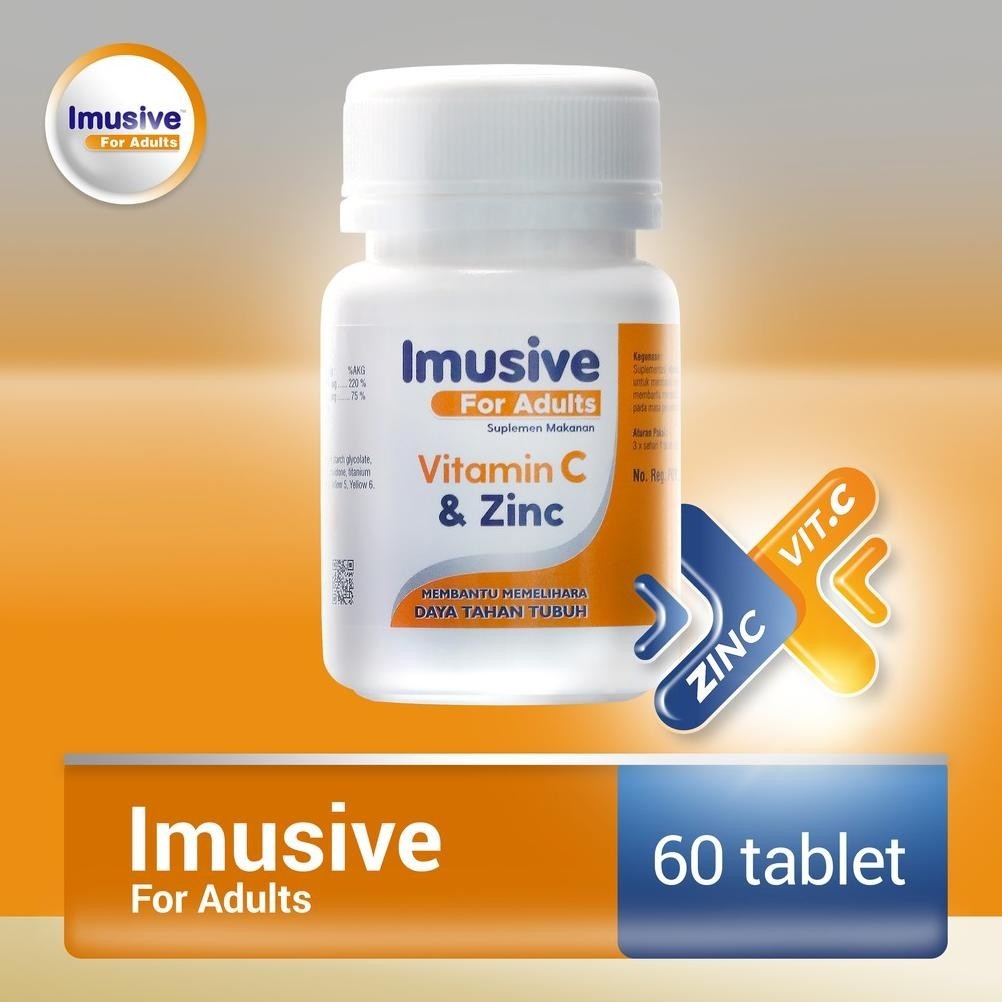 IMUSIVE For ADULTS - 60 tablet / Vitamin Daya Tahan Tubuh / Vitamin C/ Zinc