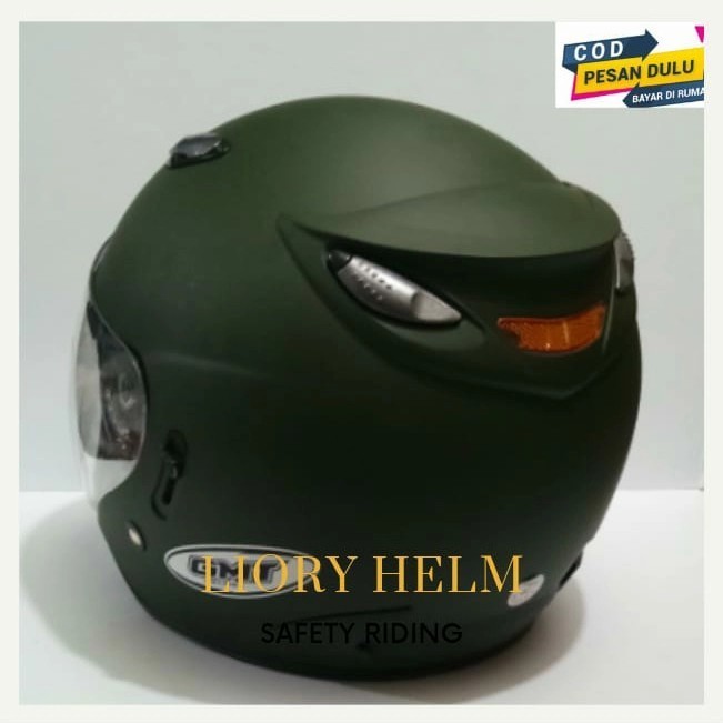 Helm - Helm Centro Double Visor Termurah Gmt Green Army Doff