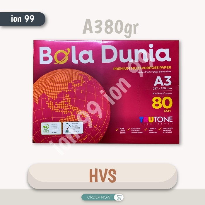 

HRG DISKON Kertas HVS 80gr A3 Bola Dunia Rim