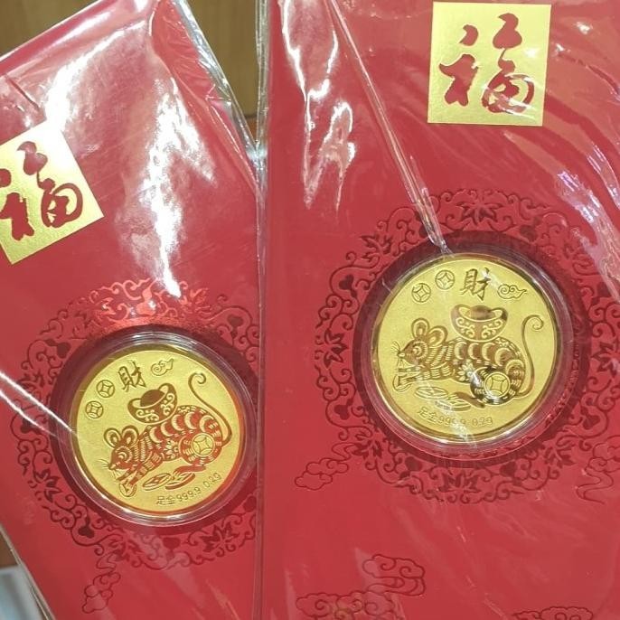 

New Hadiah Angpao Emas Asli 24K Hk 99.9% - Angpao Imlek/Wedding Gift Stok Terbatas