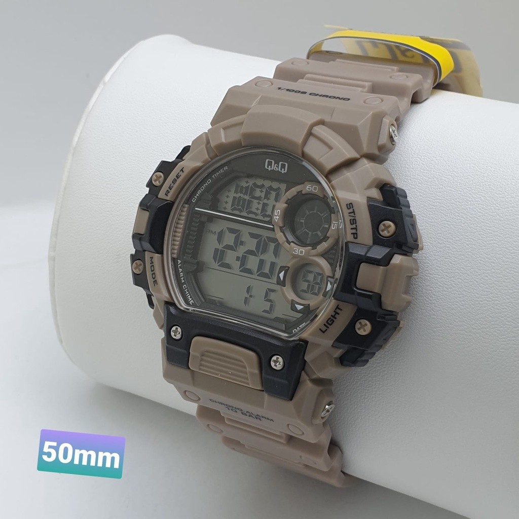Q&Q M144 Jam Tangan Sport Pria Murah Anti Air - Tali Karet - Digital Watch - Original
