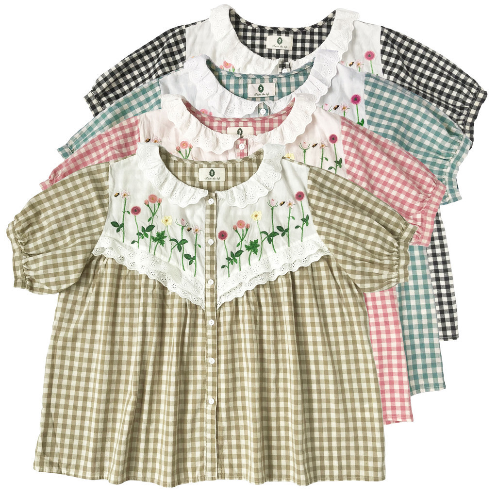 BLUS KATUN KOTAK PREMIUM KREM PINK TOSCA HITAM PANEL PUTIH BORDIR BUNGA KOREA IMPORT