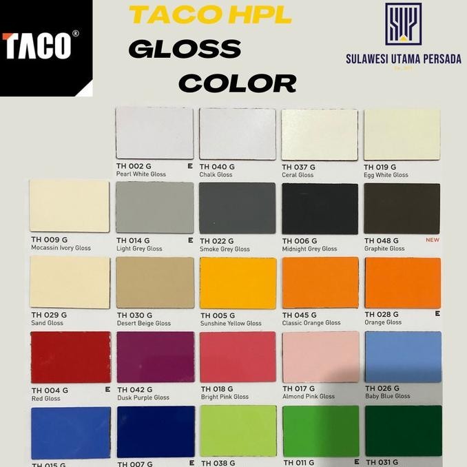 Ready...Ready...Ready...] TACO HPL GLOSS SOLID COLOR / HPL TACO "G"