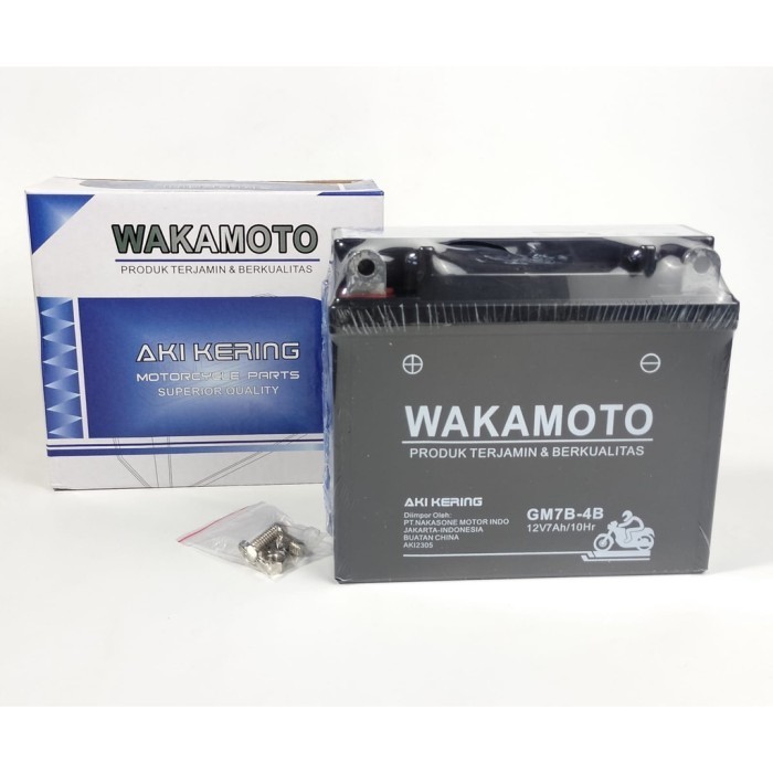 HARGA DISC - Aki Motor Scorpio, Tiger,Scorpio Z GM7B-4B 12v - 7amper Aki Wakamoto