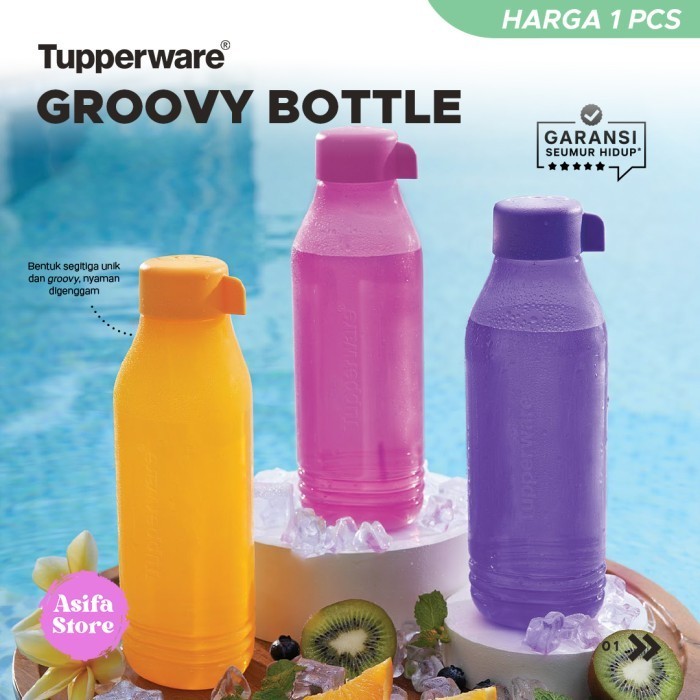Ready Tupperware Groovy Bottle 750ml - Botol Minum Lucu Unik Viral Kekinian