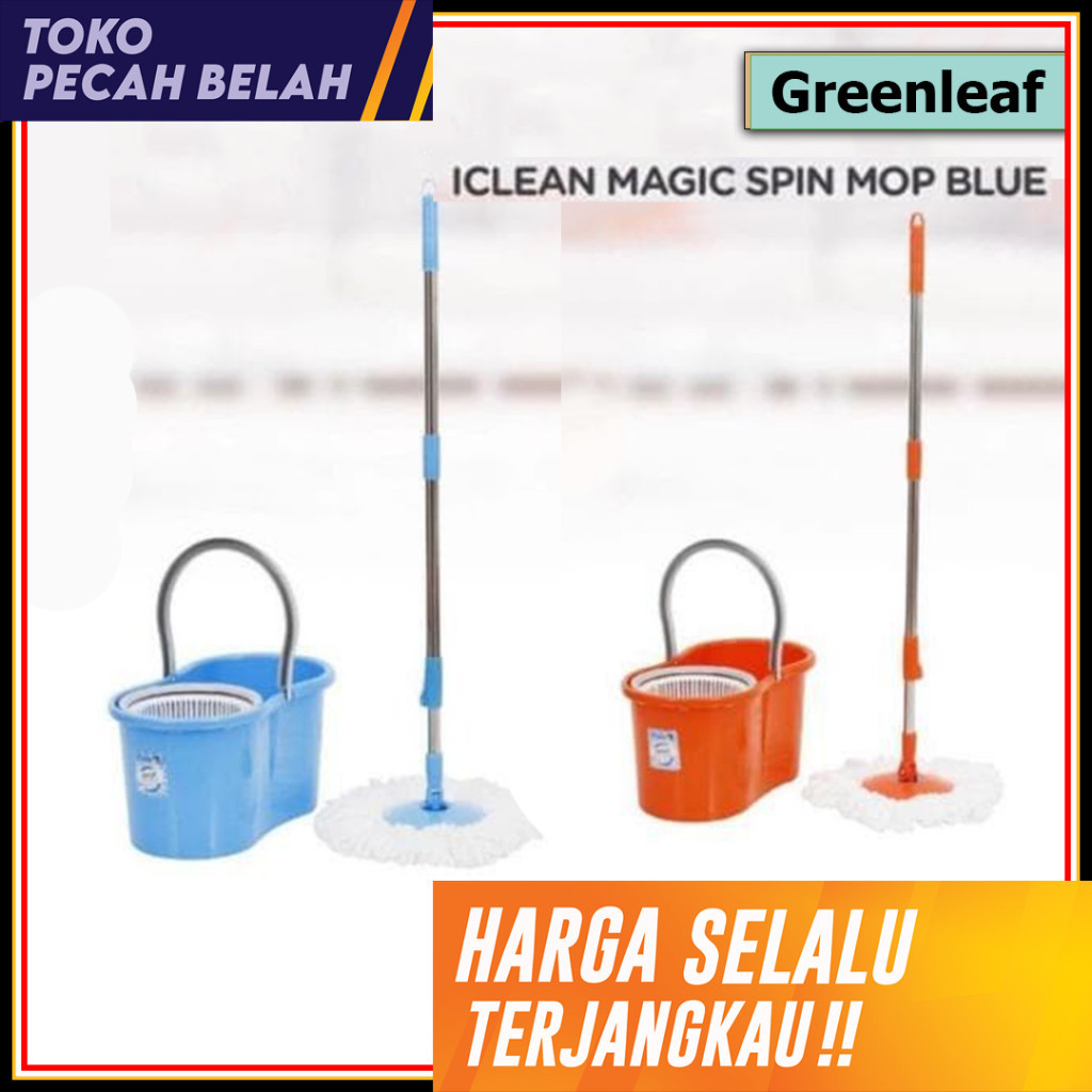 Alat Pel Iclean Magic Spin Mop Blue / Orange Greenleaf