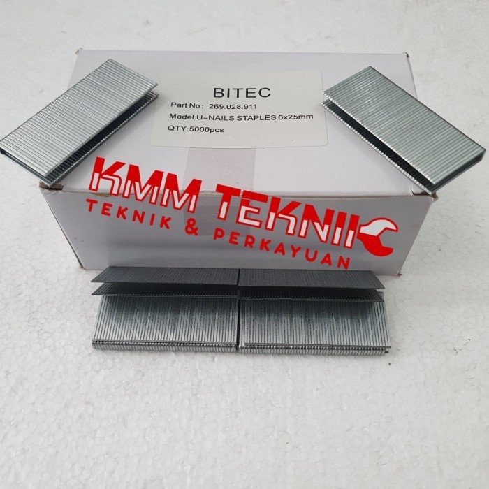 

TERMURAH - BITEC PAKU STAPLES 6MM X 25MM U NAILS GUN AIR NAILER U HEKTER TEMBAK