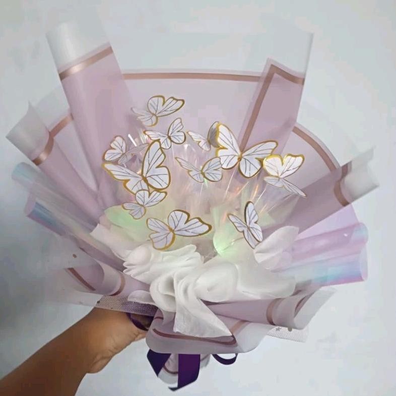 Diskon Besar Buket Kupu-Kupu Led Viral /Buket Kado Termurah Free Card Big Sale