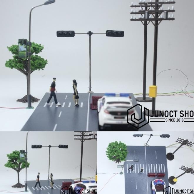 Maket Lampu Lalu Lintas Jalan Traffict Light - Miniature Diorama | Tokonisaya