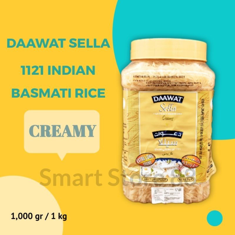 

DAAWAT BASMATI RICE SELLA CREAMY 1KG BERAS BASMATI BERAS INDIA BERAS BASMATI