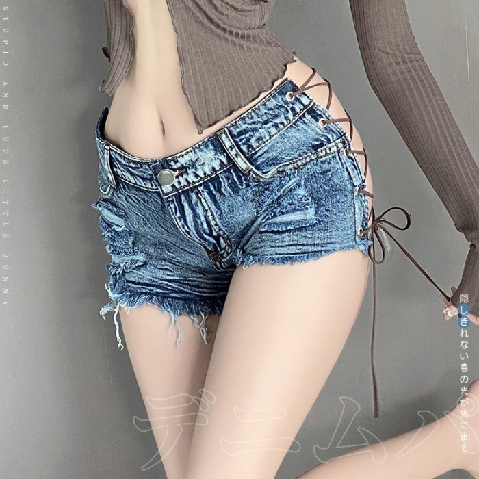 CELANA PENDEK DENIM OPEN CROTCH LOW WAIST CELANA PENDEK JEANS B029 HIGHT CLASS PRODUK 