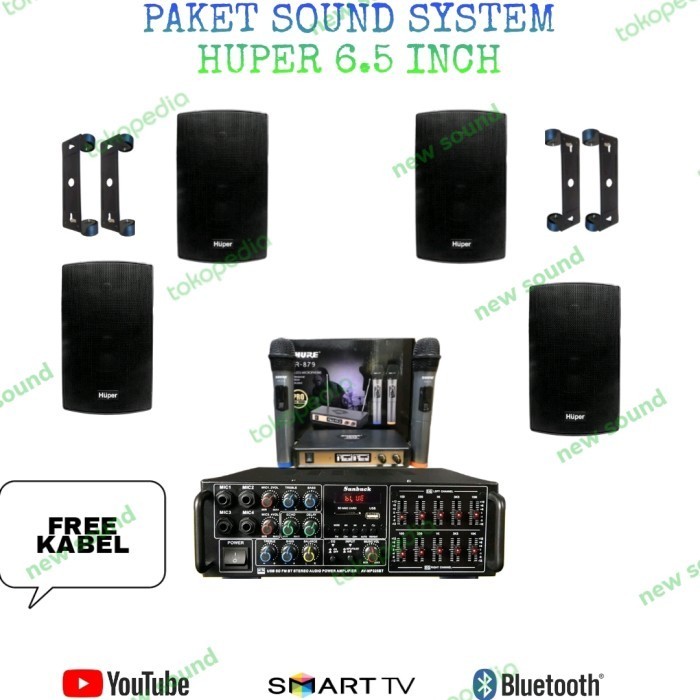 PAKET SOUND KARAOKE KOMPLIT 4 SPEAKER HUPER COCOK BUAT CAFE DAN MASJID