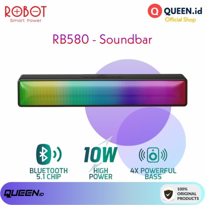 ROBOT RB580 SOUNDBAR BLUETOOTH SPEAKER RGB POWERFULL BASS 10W BT 5.1