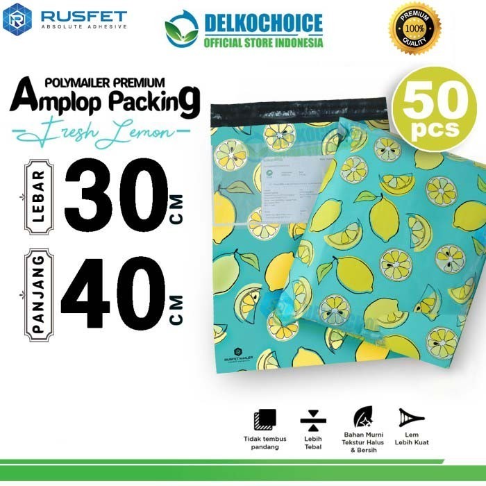 

Polymailer Motif Fresh Lemon 30x40 Amplop Plastik Packing PREMIUM PACK Bellvin Store