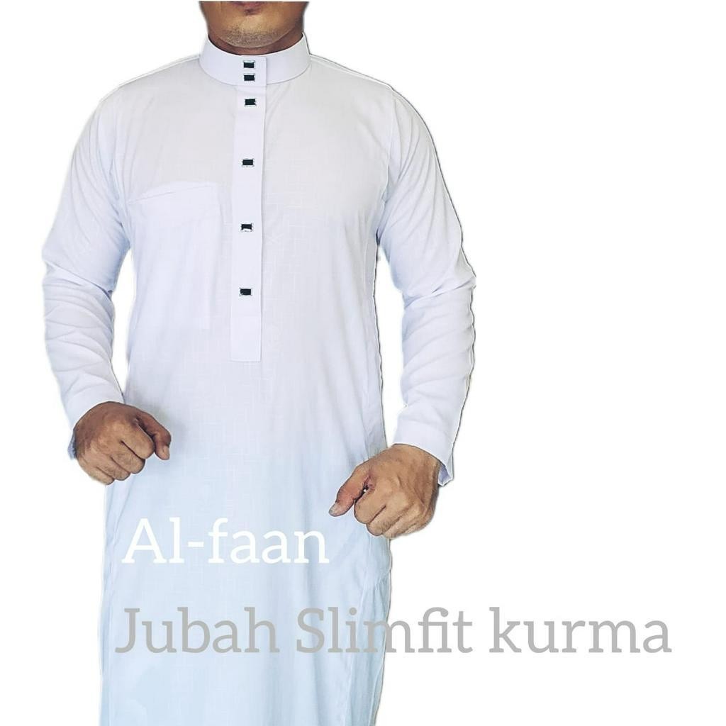 EQ4 JUBAH SLIMFIT KURMA JUBAH GAMIS MUSLIM PRIA JUBBAH ALFAAN CG9