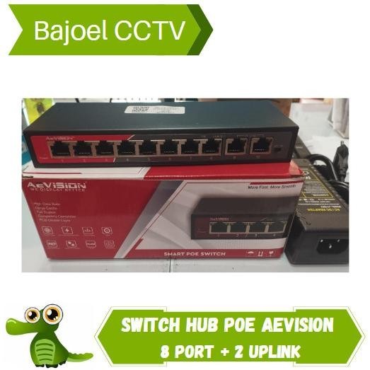 SWITCH HUB POE AEVISION 8 PORT + 2 UPLINK