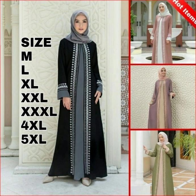 GAMIS HITAM JUMBO LD 140CM MODEL ABAYA / GAMIS SUPER JUMBO LD 130CM