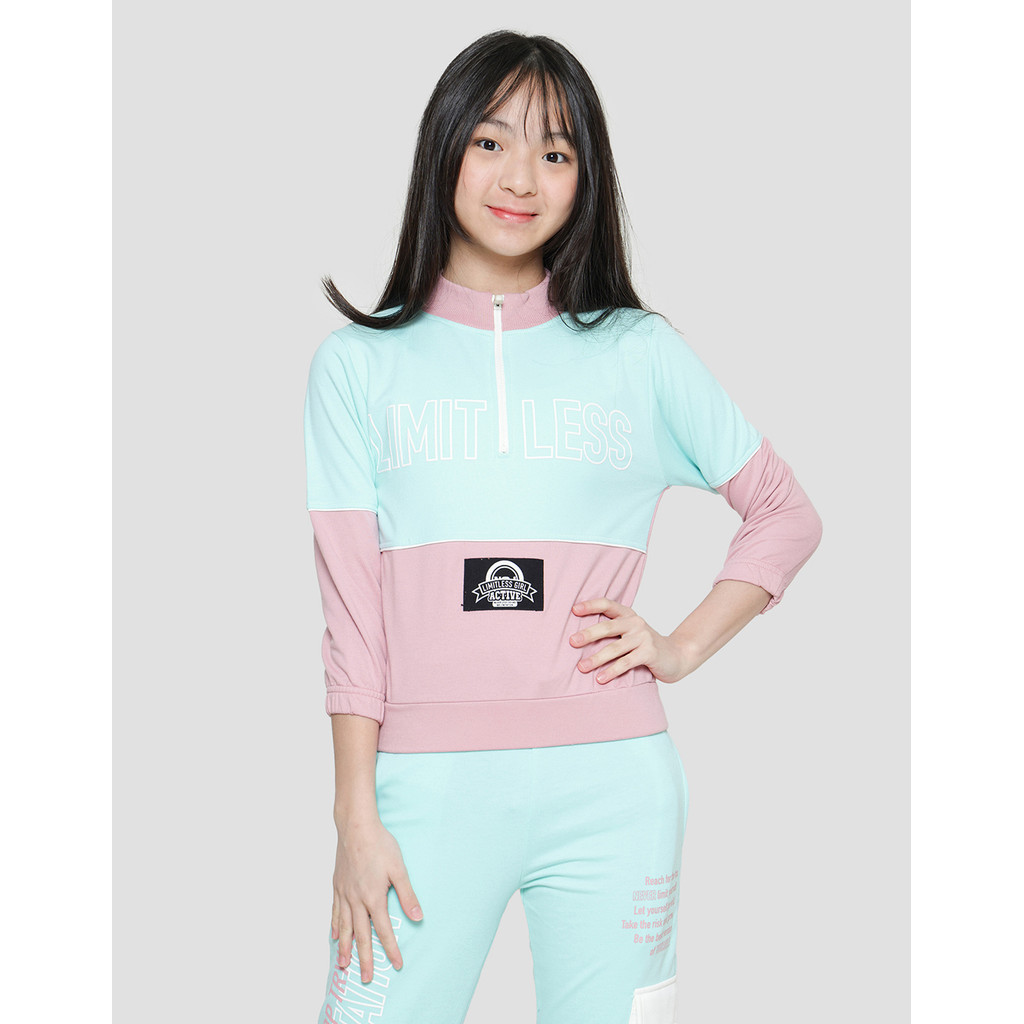 Nevada Crop Zipper Sweater Anak Perempuan 120008447