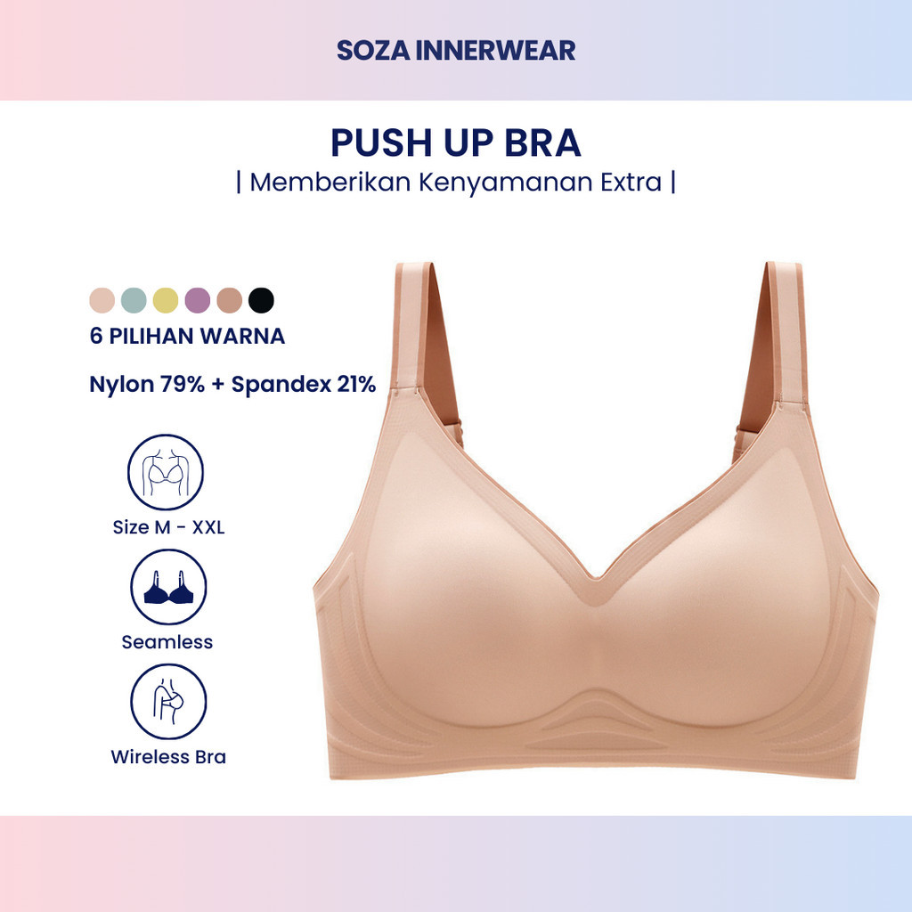 Push Up Bra Wanita 101 Busa Tipis Tanpa Kawat Seamless Bra Halus Lembut Tidak Membekas Anti Nyeplak 