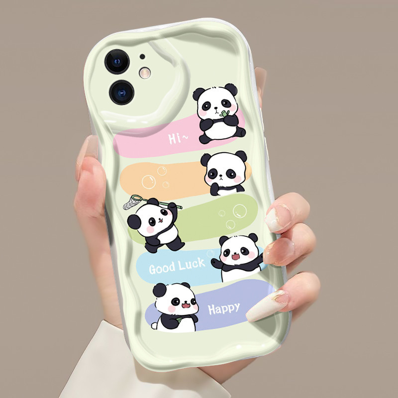 Casing Hp iPhone 11 Pro Max 12 Pro Max Case Casing Lucu Gterbaru aestheti Panda hitam dan putih pola