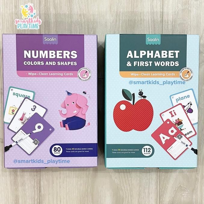 Saalin Wipe Clean Flash Cards Mainan Edukasi Anak