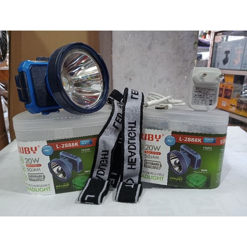 Senter kepala Luby L-2888K 20 Watt nyala kuning