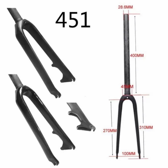 FORK CARBON 20 INCH 22 INCH DISC BRAKE FORK CARBON SEPEDA LIPAT BMX