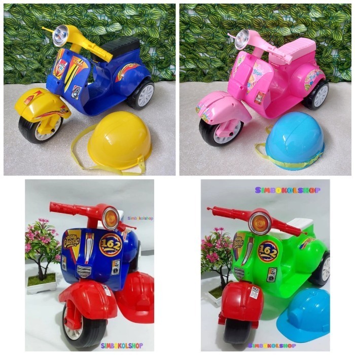Mainan Motor Vespa - Motor Dorong - Mainan Anak
