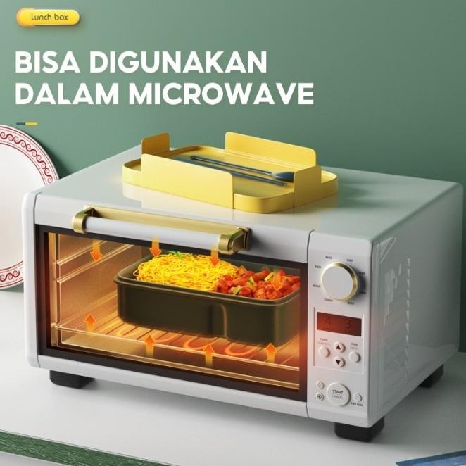 Kkv 40000Km Lunch Box Kotak Makan Tempat Bekal Sendok Sumpit 850Ml | Barnabe