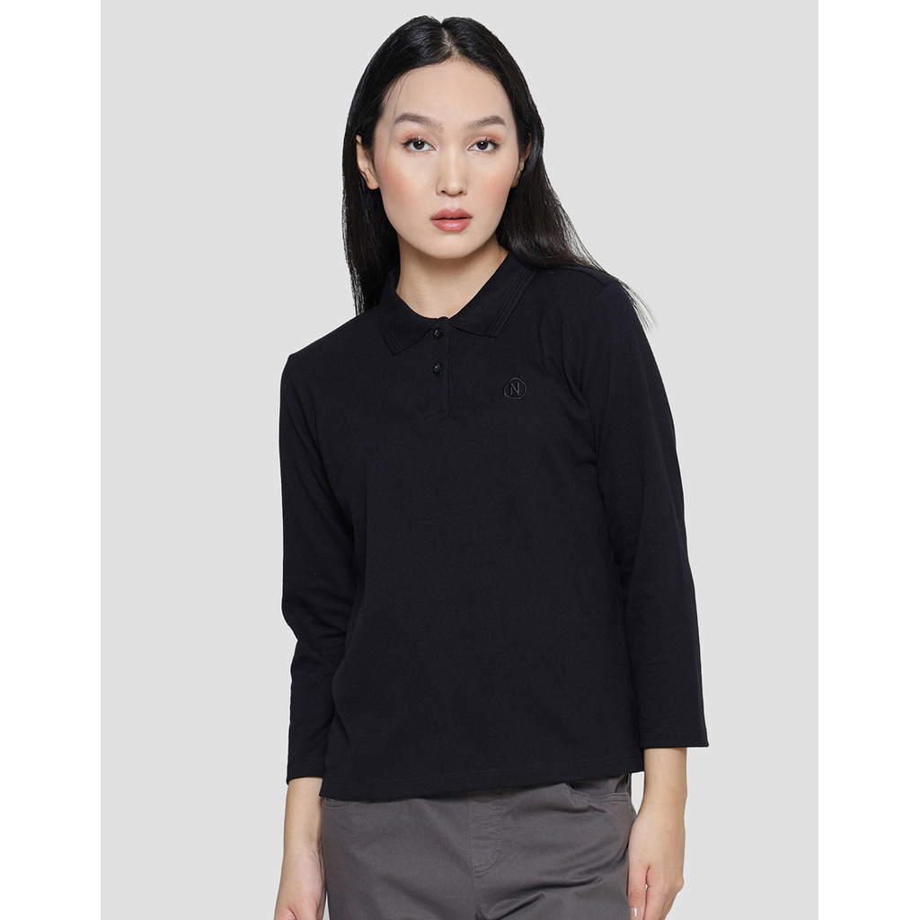 Nevada Solid Polo Shirt Lengan Panjang Wanita 119976930