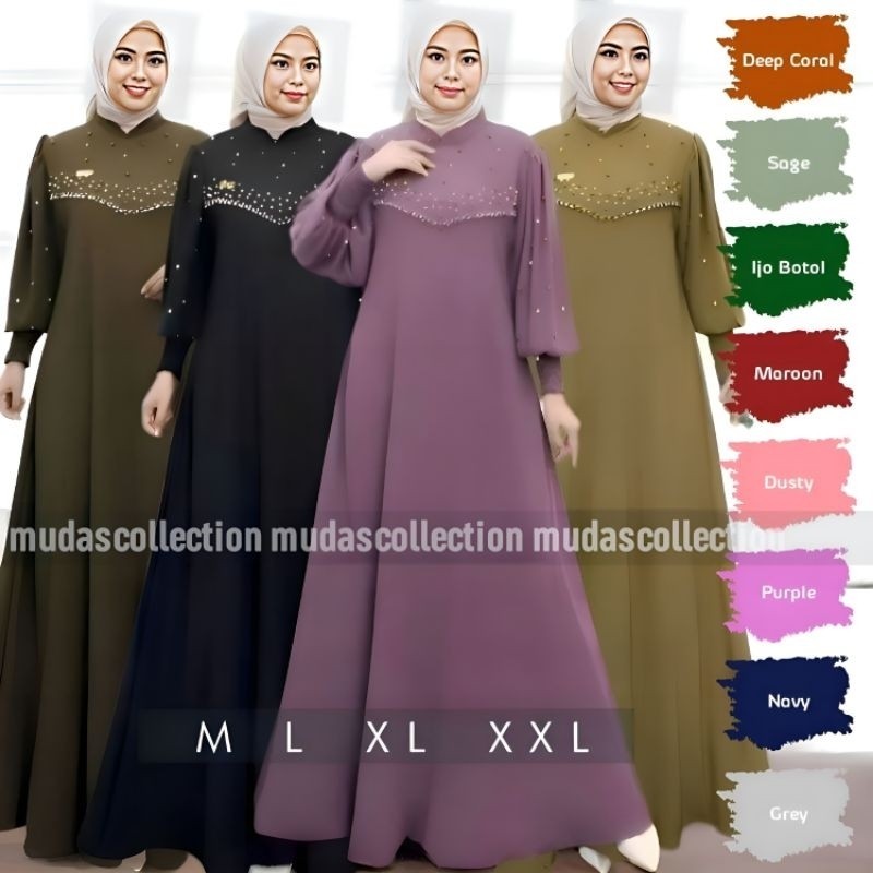 Baju Muslim Wanita Terbaru 2024 Games Dewasa Maxidress Plus Kerudung Lengan Panjang Busui Tunik Brok