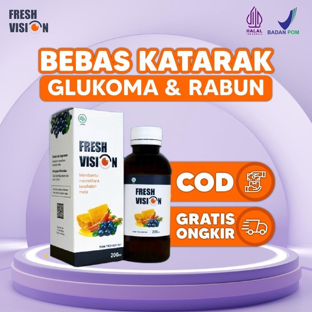 <Tersedia> Fresh Vision Vitamin Obat Mata Original Atasi Mata Minus Katarak Glukoma Buram Isi 200 Ml