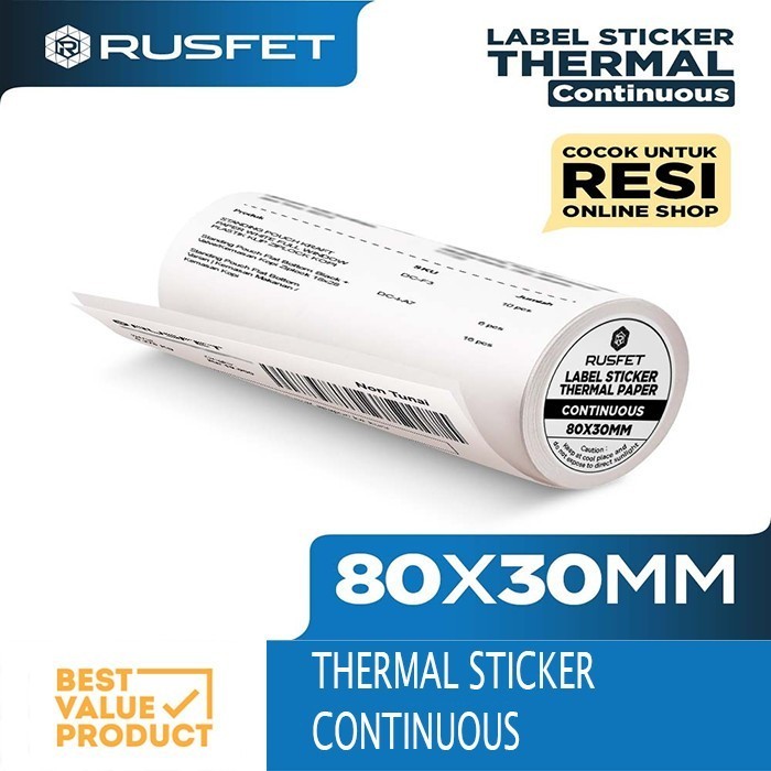 

Terlaris Label Thermal Stiker Continuous 80X30 Thermal Sticker 80 X 30 Mm Promo Terbaru