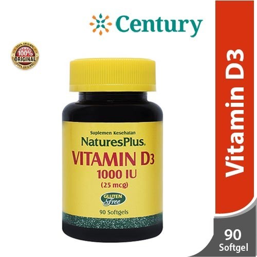 Natures Plus Vitamin D3 1000 IU 90 Softgel/Vitamin D/Nature's/Nature/Daya Tahan Tubuh