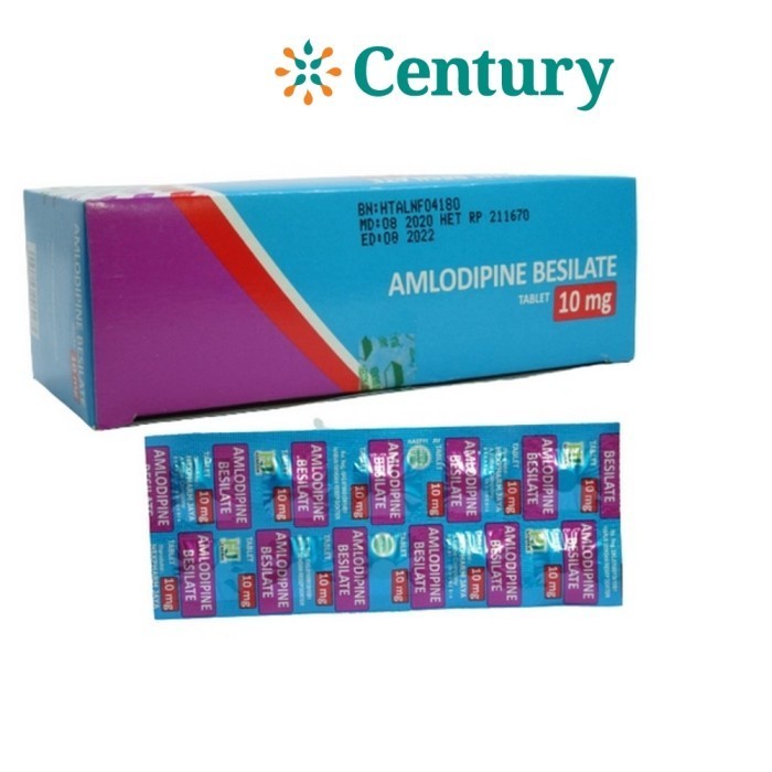 AMLODIPINE 10 MG STRIP 10 TABLET (HEXP) / HIPERTENSI / JANTUNG