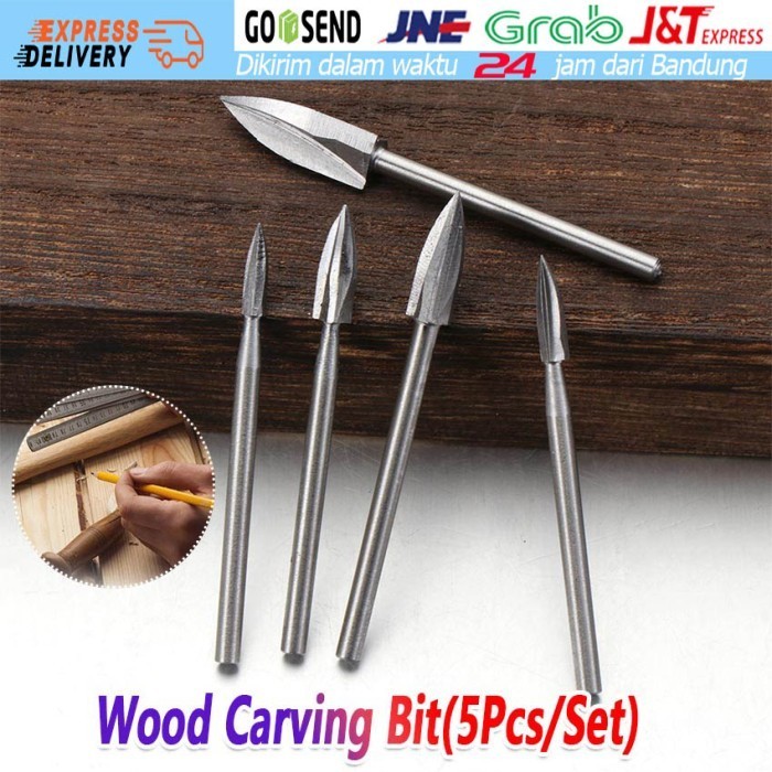 Terlaris 5Pcs/Set Mata Bor Ukir Kayu 3Mm Mata Bor Kikir Ukir Kayu Wood Promo Terbaru