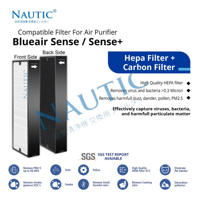 Hepa Filter Blueair Sense / Sense + Hepa+Carbon Filter Blue Air Sense Termurah