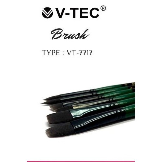 

Terlaris V-Tec Artist Brush Set Vt-7717 Isi 6 / Vtec Kuas Lukis Round Flat Cat Promo Terbaru