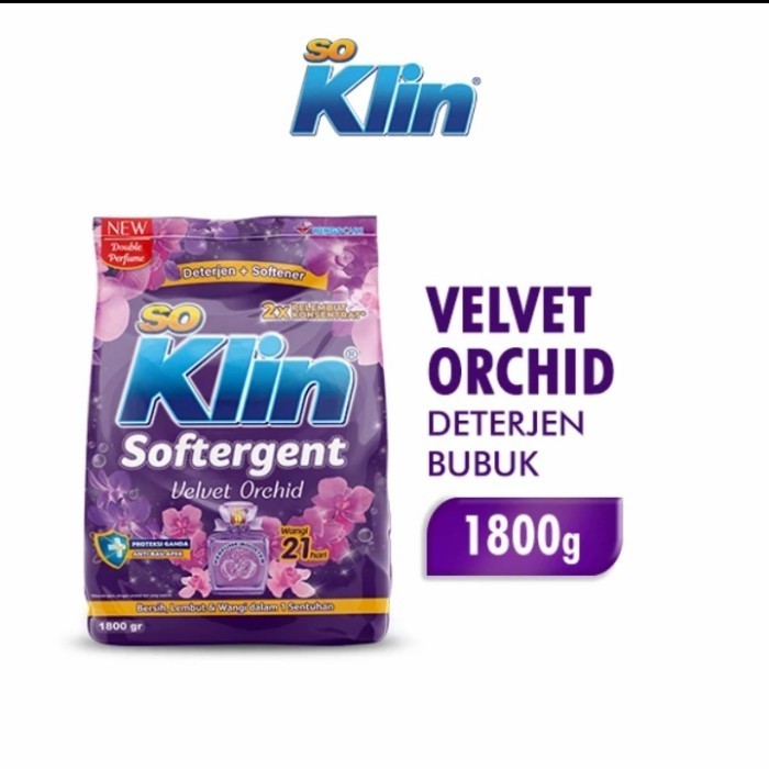 DISKON Soklin softergent velvet orchid 1800gr - so klin detergen bubuk