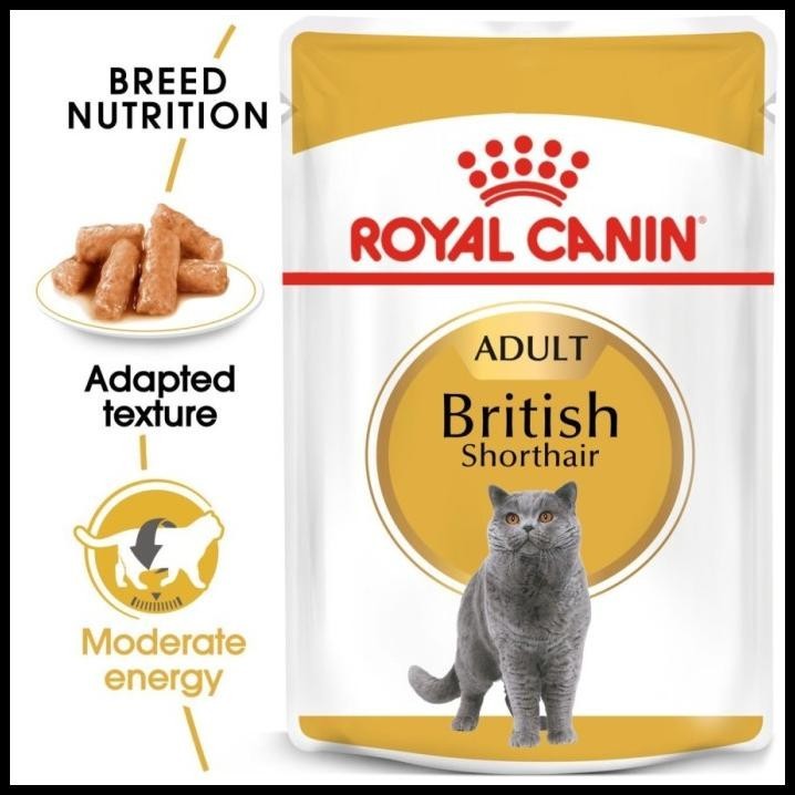 Royal Canin British Shorthair Adult Pouch 85Gr - Makanan Basah Kucing