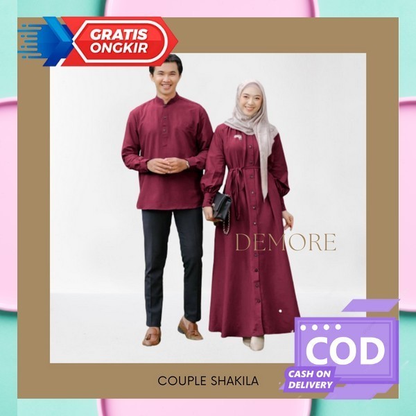 Terbaru 2023 Dres Syari Suami Istri Busana Kapel Cauple Syar'I Couple Casual Gamis Muslim Pasangan K