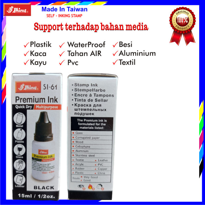 

TINTA STEMPEL SHINY PERMANENT INK STAMP ISI ULANG WATERPROOF -fo2