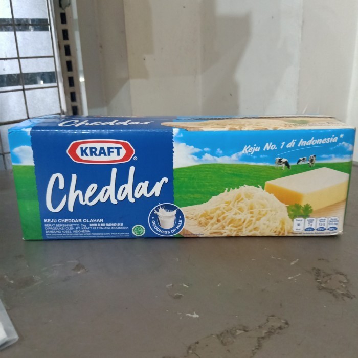 

KRAFT CHEDDAR KEJU OLAHAN 2KG, BLOK BS DIPARUT U ANEKA MAKANAN -fo1