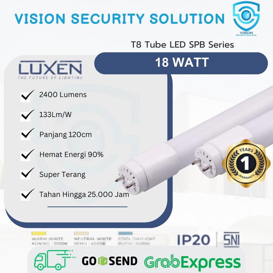 Luxen LED Tube Light T8 SPB Series 18 Watt