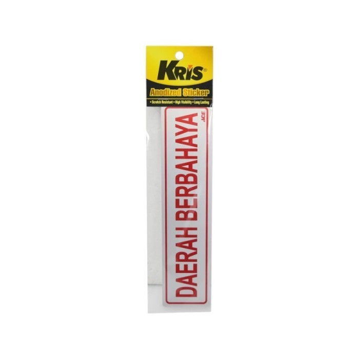 

Tanda Daerah Berbahaya Kris Stiker Anodized Daerah Berbahaya 6X20 Cm Best